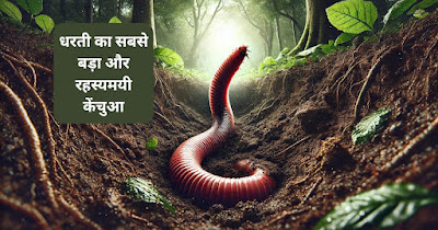 Close-up of Giant Gippsland Earthworm curled on wet soil