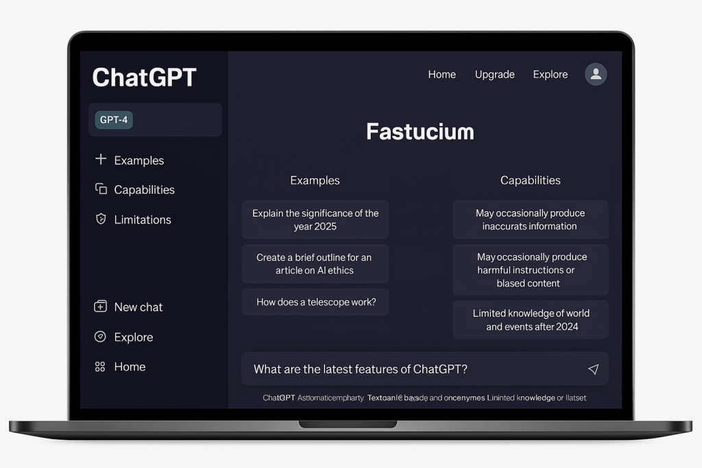 ChatGPT 2025 user interface with AI dashboard and smart features
