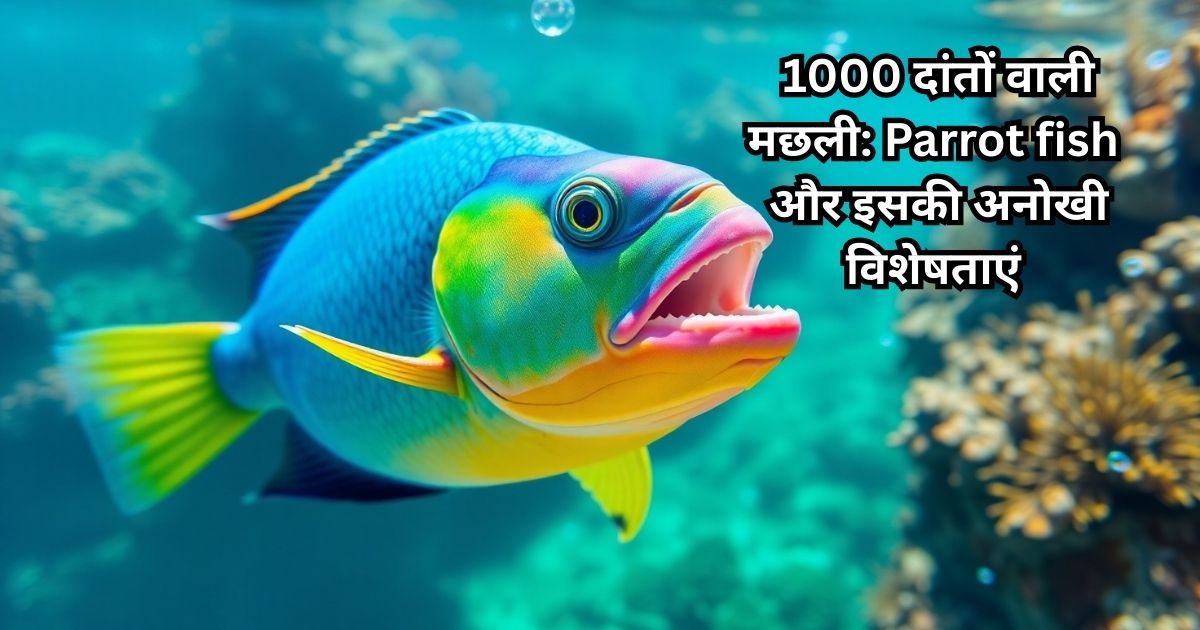 Parrotfish के रंगीन शरीर और अनोखी चोंच का नज़दीकी दृश्य | Parrotfish और उसकी अनोखी विशेषताएं