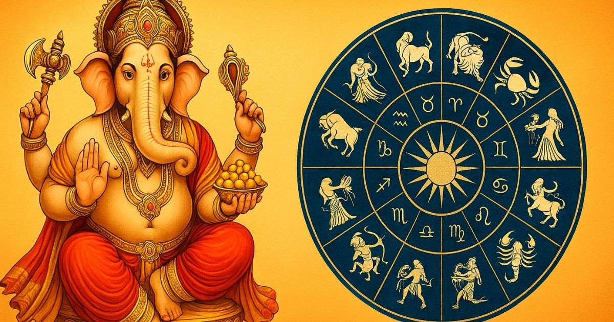 राशिफल 16 अप्रैल 2025 और गणेश जी के साथ राशि चिन्ह चक्र