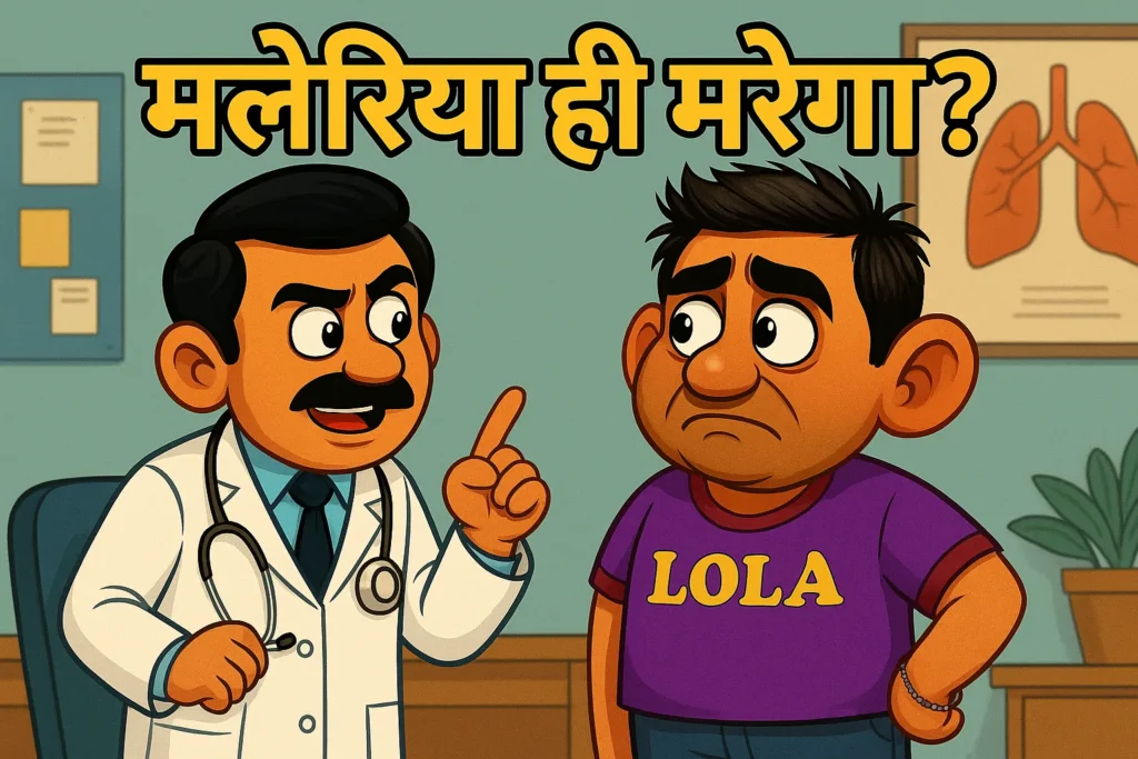 डॉक्टर के पास बुखार के इलाज के लिए बैठा लोला
