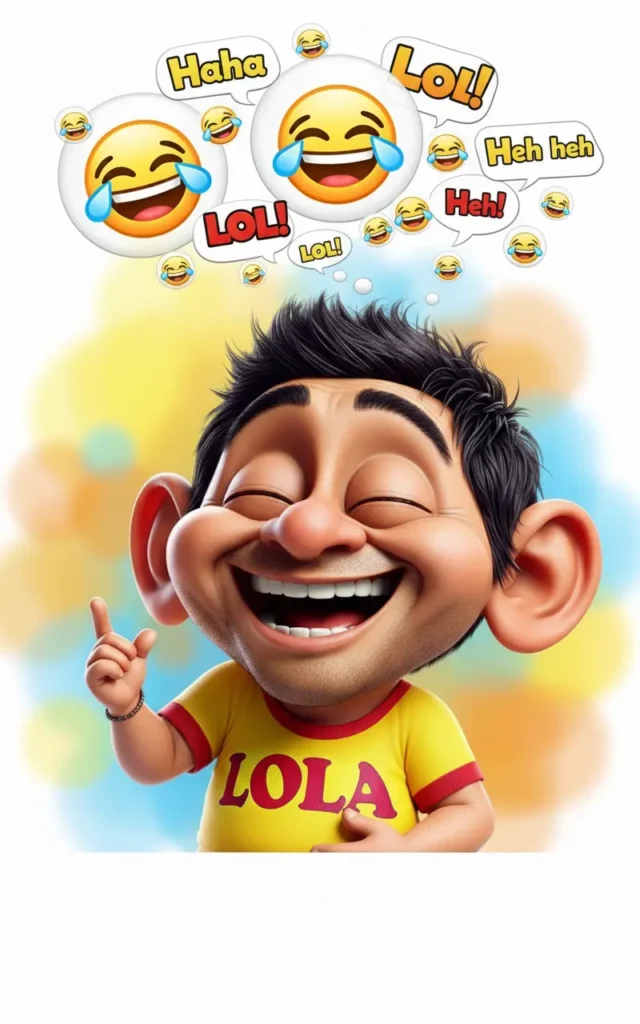 लोला मजेदार हिंदी जोक्स की ओर इशारा करते हुए