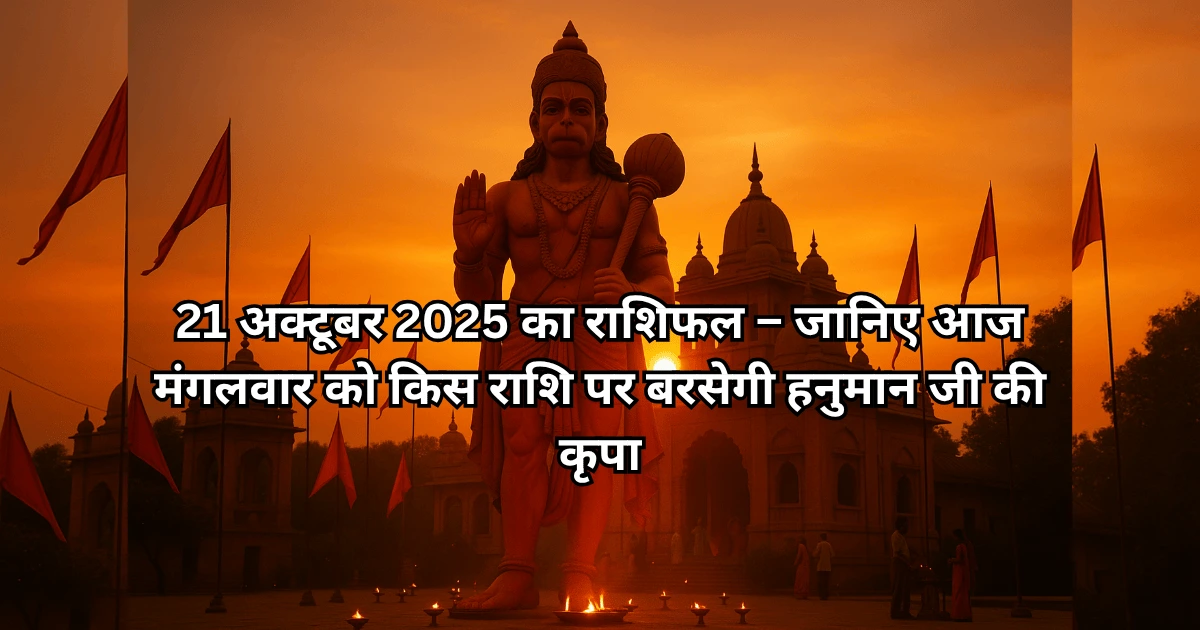 21 अक्टूबर 2025 का राशिफल - हनुमान जी की कृपा वाला मंगलवार का राशिफल