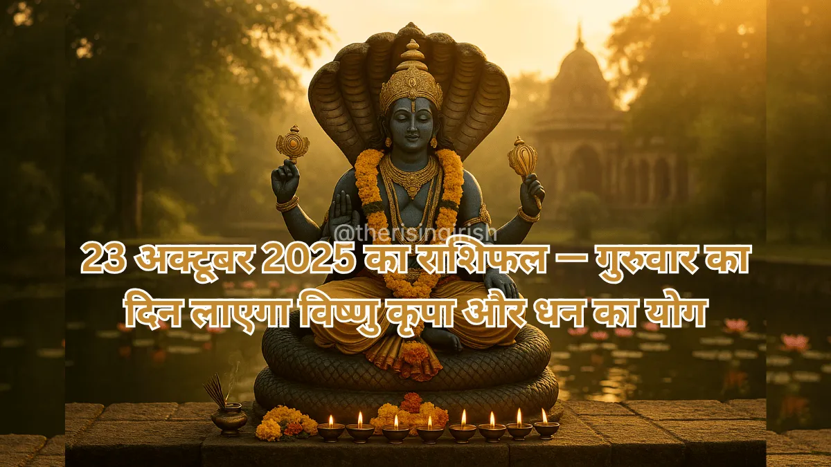 23 अक्टूबर 2025 का राशिफल - भगवान विष्णु की कृपा से गुरुवार को धन योग और शुभता