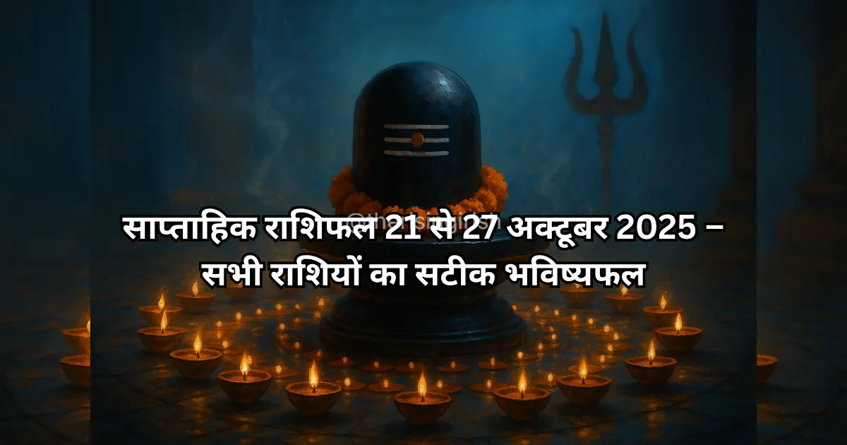 साप्ताहिक राशिफल 21 से 27 अक्टूबर 2025 – सभी राशियों का सटीक भविष्यफल, शिव लिंग और दीये