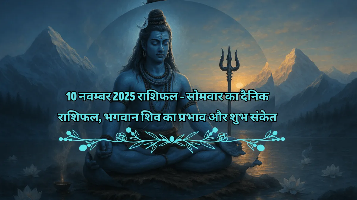 10 नवम्बर 2025 राशिफल – सोमवार का दैनिक राशिफल और भगवान शिव का प्रभाव
