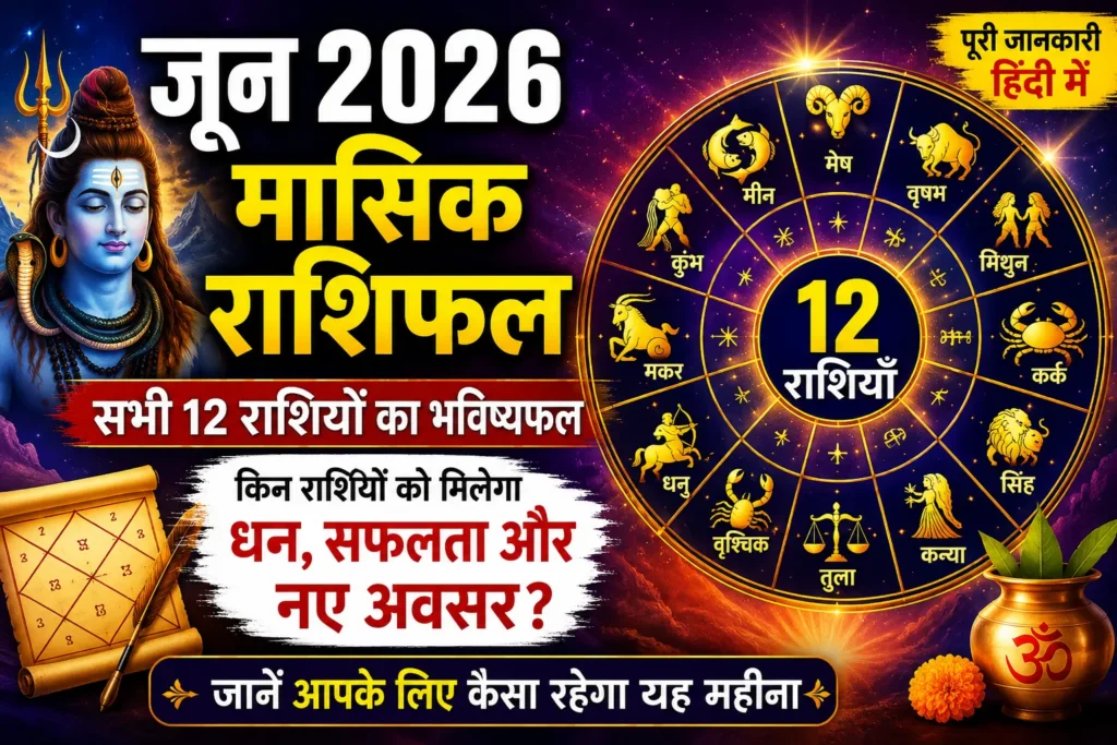जून 2026 मासिक राशिफल में सभी 12 राशियों का भविष्यफल और ग्रहों का प्रभाव