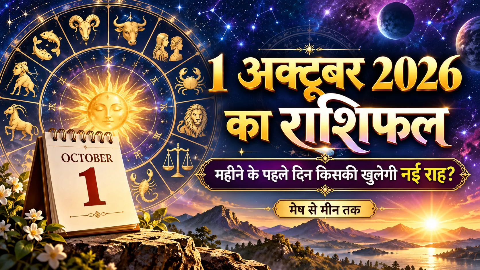 1 अक्टूबर 2026 का राशिफल मेष से मीन तक सभी 12 राशियों के लिए