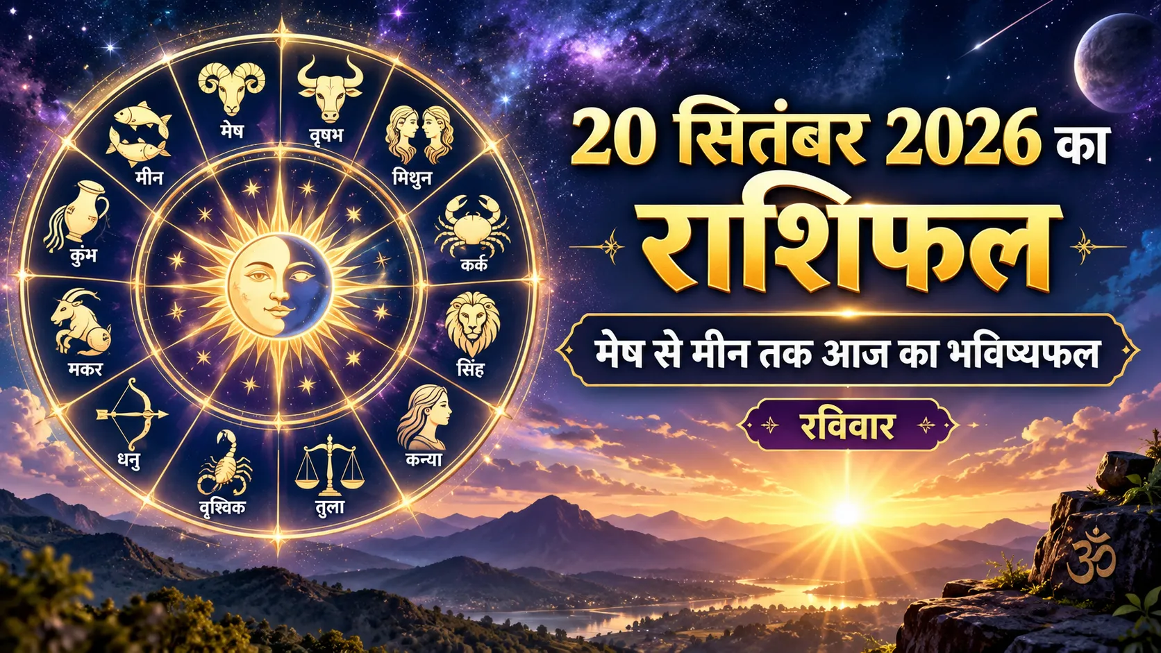 20 सितंबर 2026 का राशिफल, मेष से मीन तक सभी 12 राशियों का आज का भविष्यफल