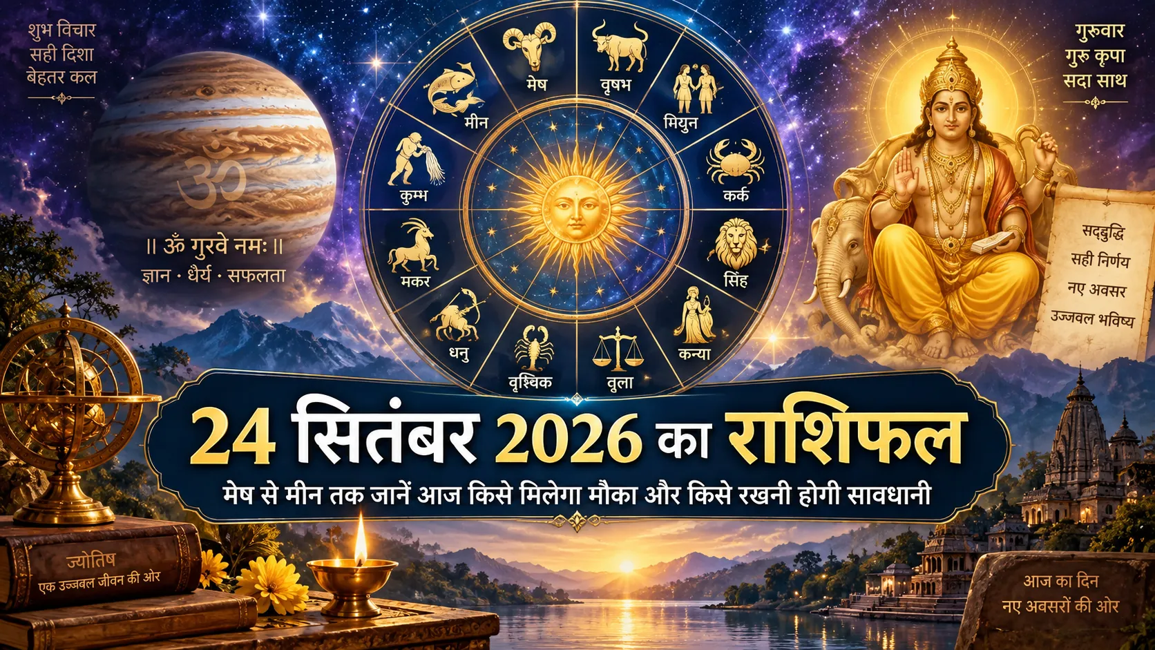 24 सितंबर 2026 का राशिफल मेष से मीन तक सभी 12 राशियों का गुरुवार भविष्यफल