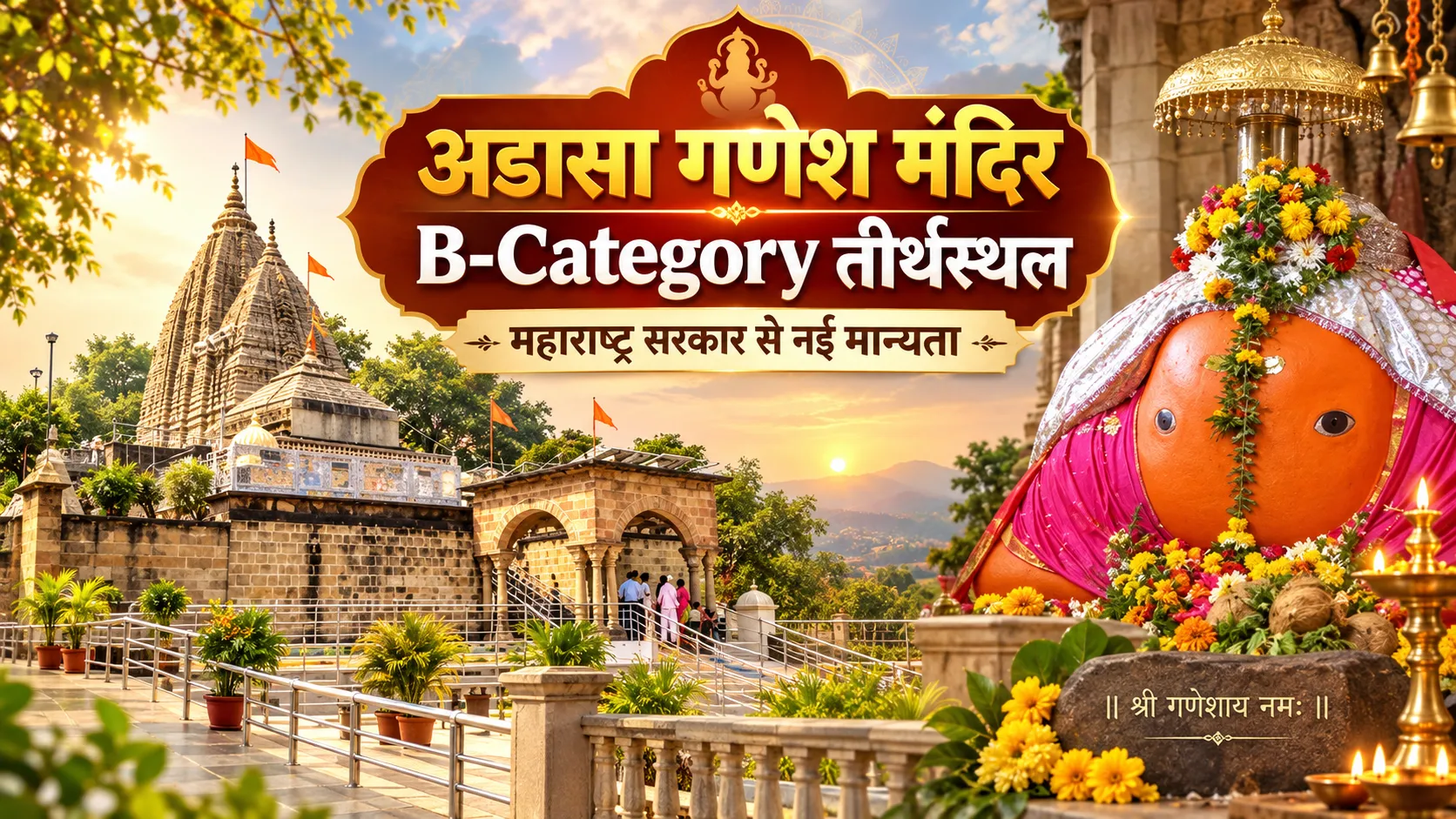 अडासा गणेश मंदिर नागपुर को B-Category ग्रामीण तीर्थस्थल का दर्जा मिला