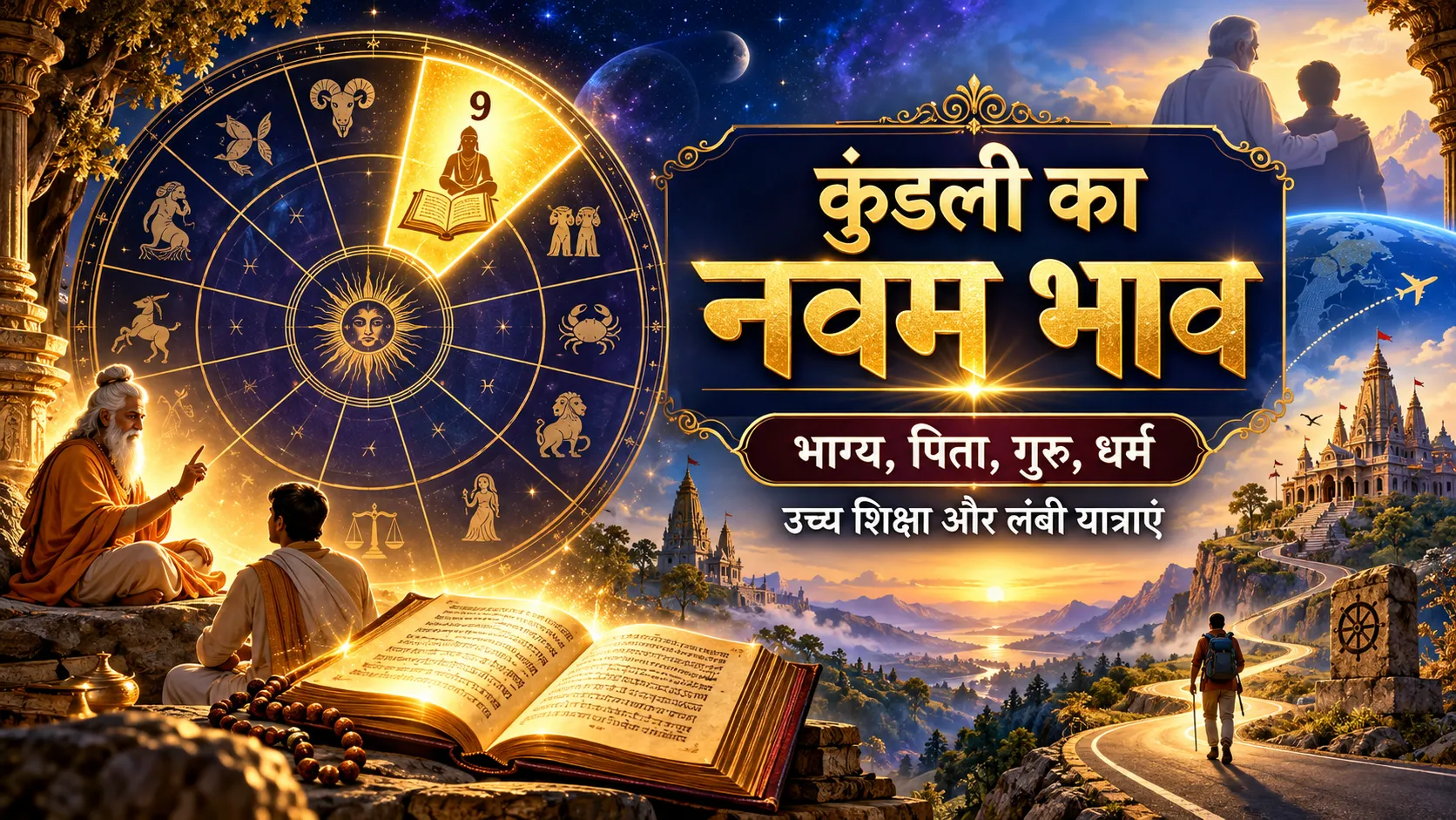 कुंडली का नवम भाव क्या बताता है भाग्य पिता गुरु धर्म उच्च शिक्षा