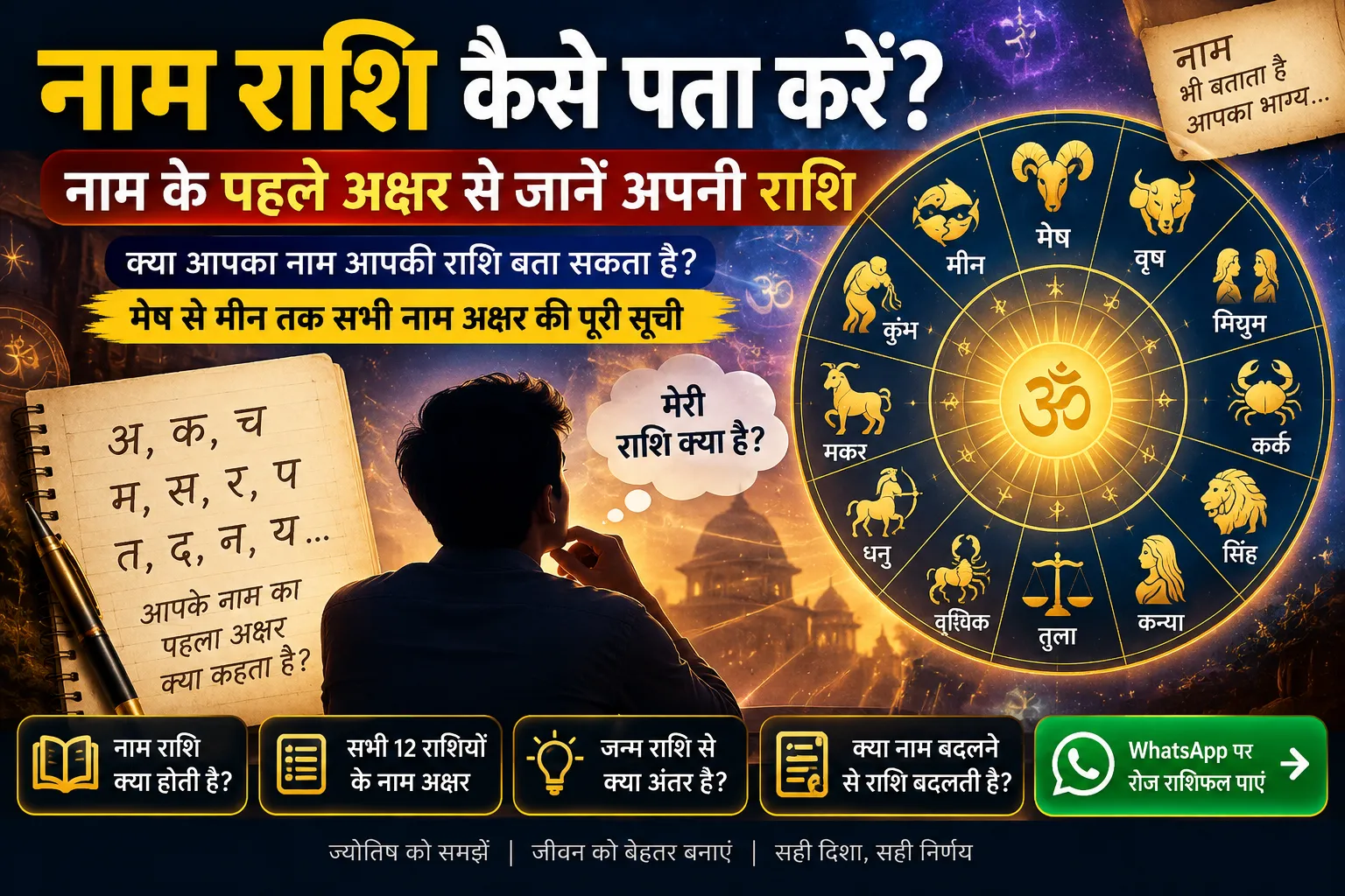नाम राशि कैसे पता करें नाम के पहले अक्षर से मेष से मीन तक राशि