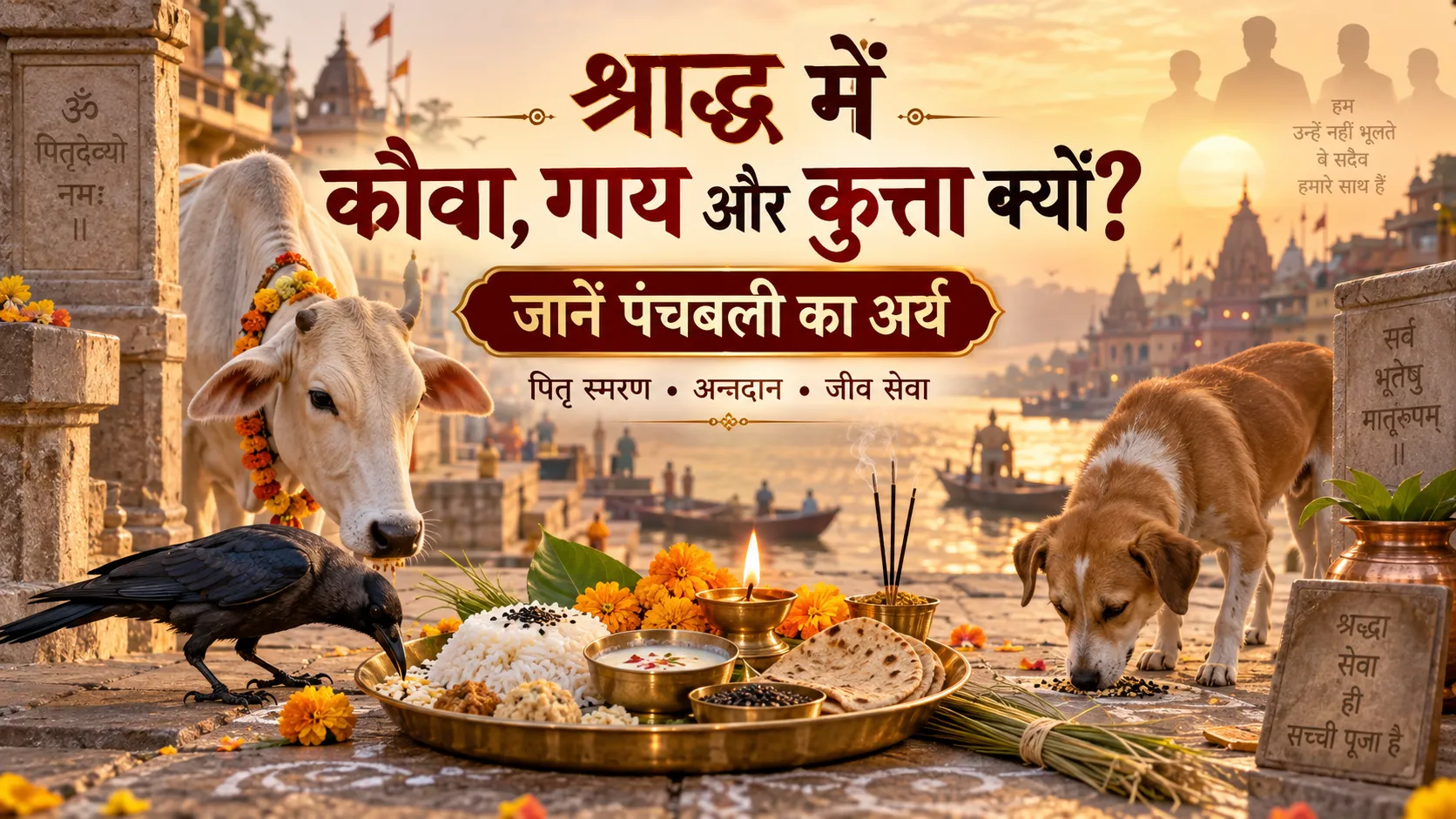 श्राद्ध में कौवा गाय और कुत्ते को भोजन देने की परंपरा और पंचबली का महत्व