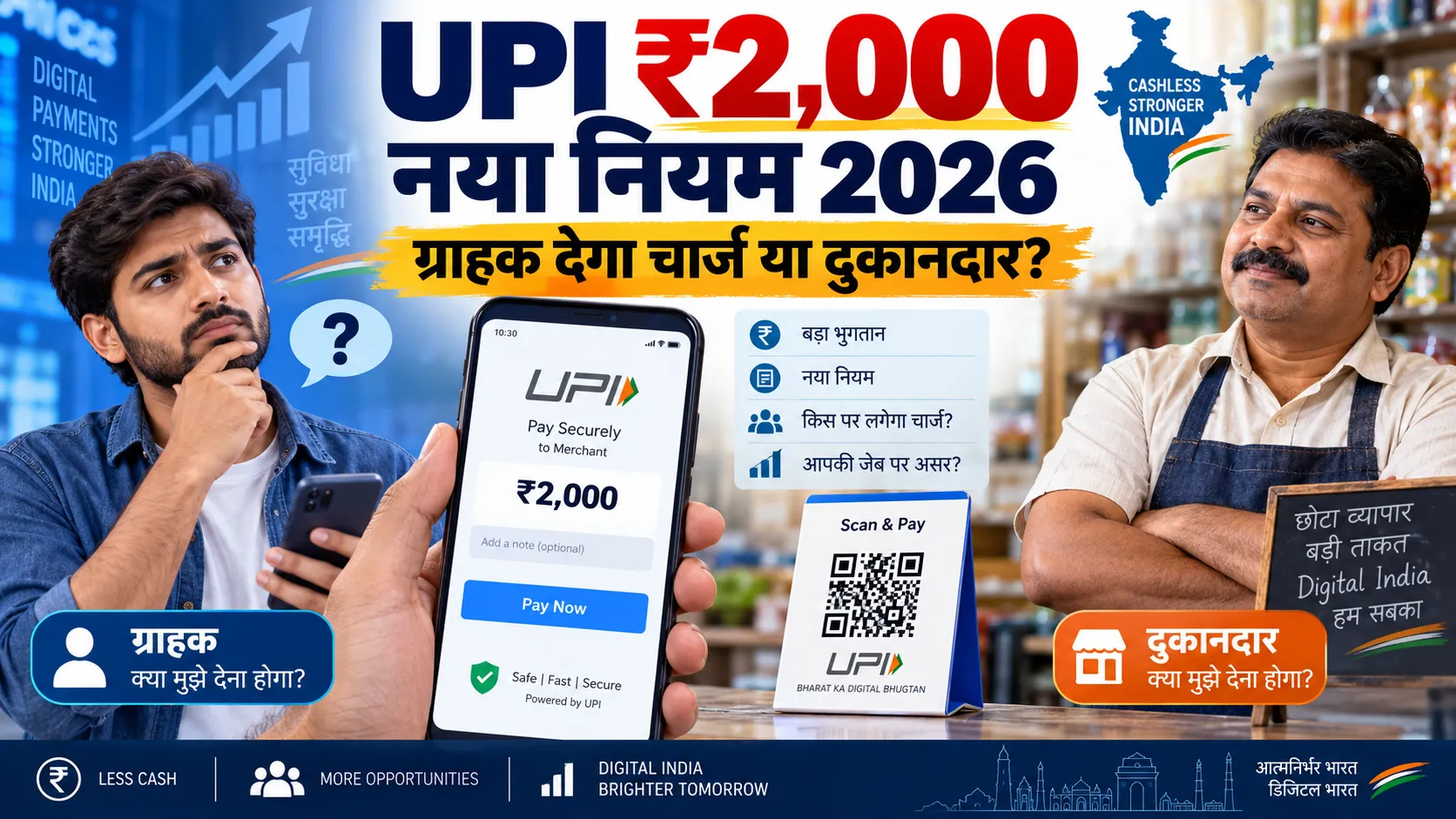 UPI ₹2,000 New Rule 2026 featured image explaining customer or merchant MDR charge