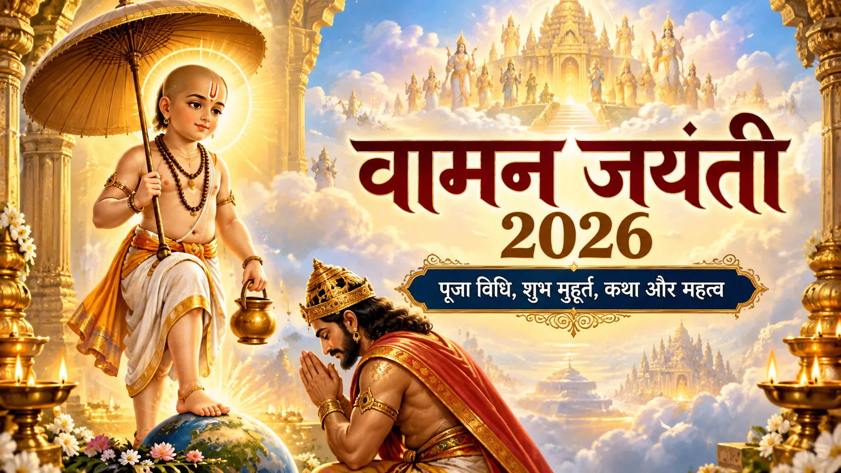 वामन जयंती 2026 पर भगवान वामन और राजा बलि की कथा, पूजा विधि, शुभ मुहूर्त और धार्मिक महत्व