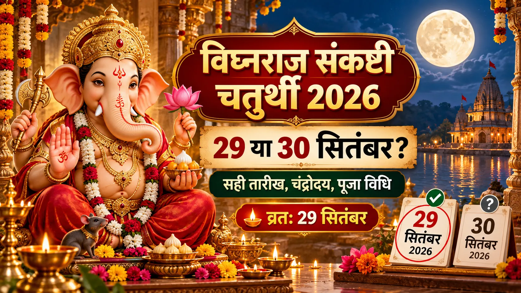 विघ्नराज संकष्टी चतुर्थी 2026 तारीख चंद्रोदय और पूजा विधि