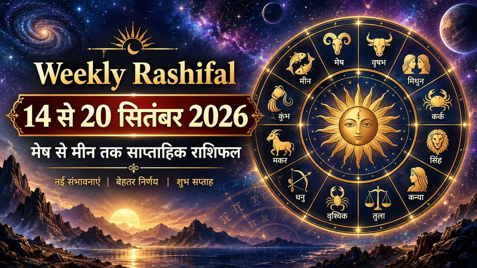 Weekly Rashifal 14 to 20 September 2026 मेष से मीन तक साप्ताहिक राशिफल zodiac signs