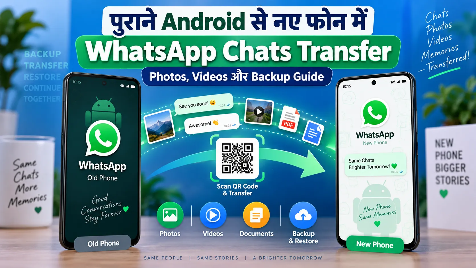 पुराने Android से नए फोन में WhatsApp chats photos videos transfer करने का तरीका