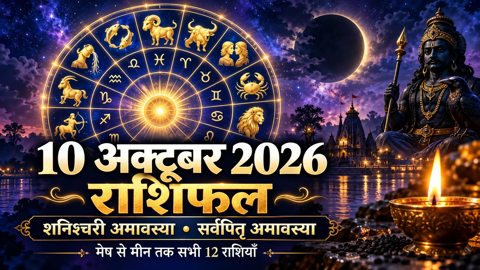 10 अक्टूबर 2026 राशिफल: शनिश्चरी अमावस्या पर 12 राशियों को मिलेंगे ये 5 बड़े संकेत, जानें आज का भविष्यफल