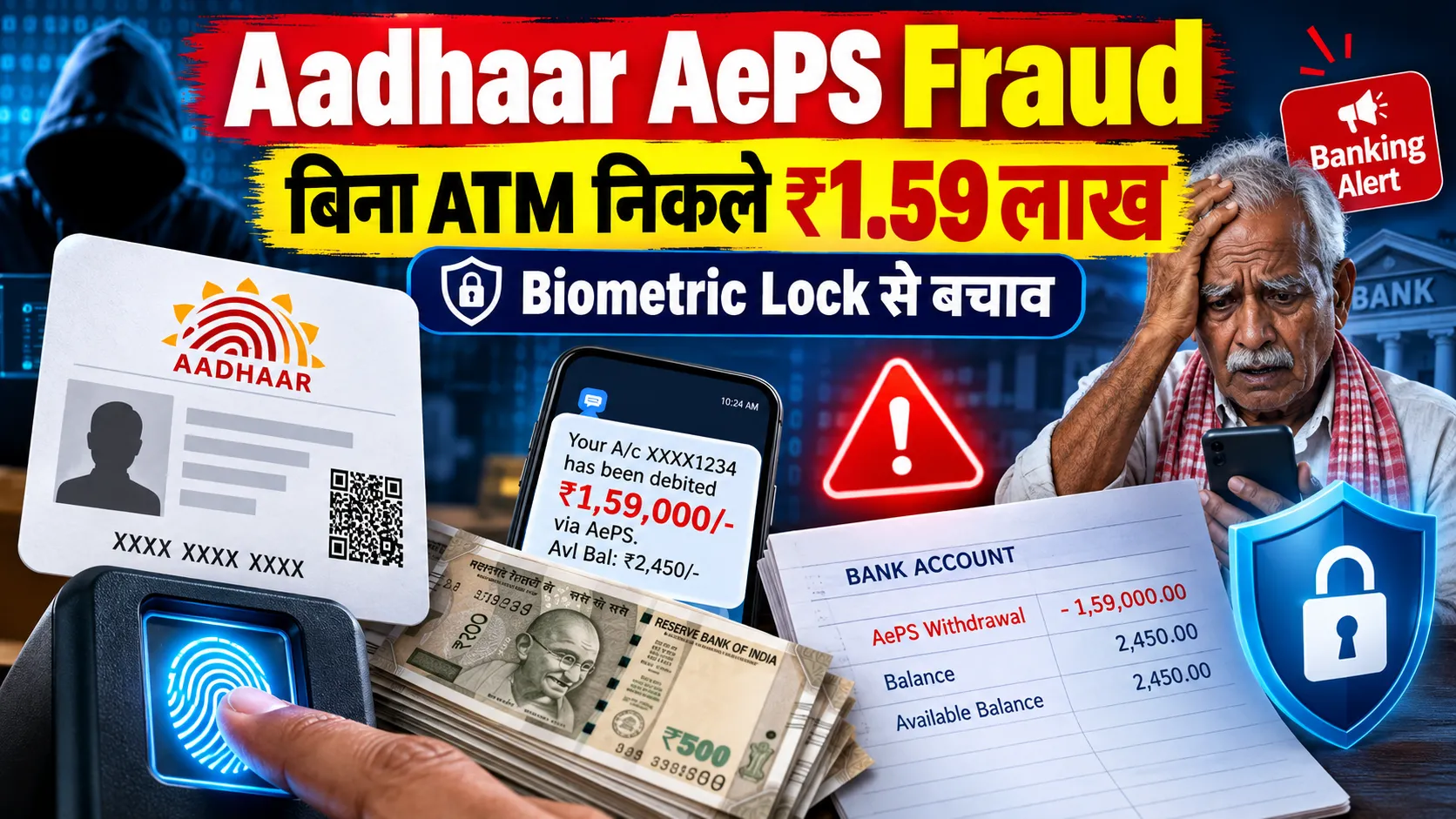 Aadhaar AePS Fraud: बिना ATM और UPI के खाते से निकले ₹1.59 लाख, बैंक को ब्याज सहित पैसा लौटाने का आदेश, जानें कैसे बचें