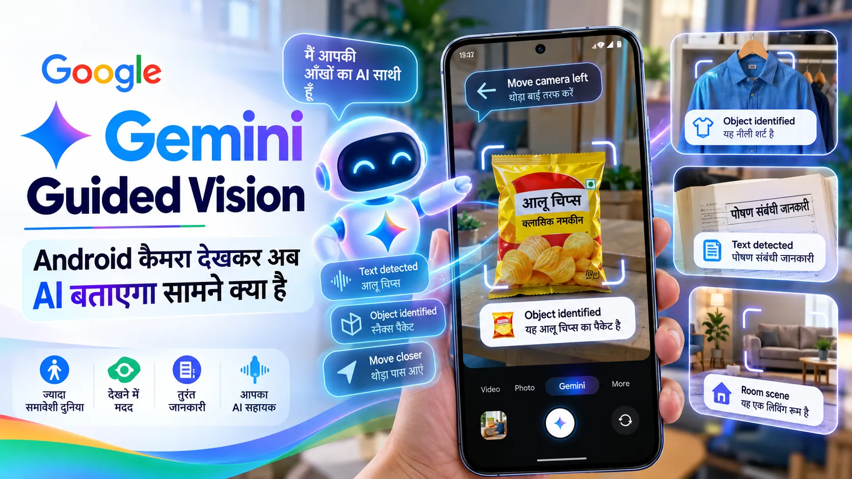Google Gemini Guided Vision क्या है? Android फोन का कैमरा देखकर अब AI बताएगा सामने क्या है