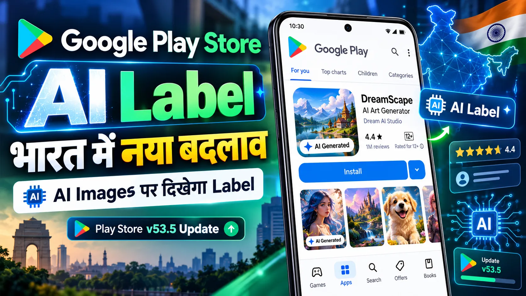Google Play Store AI Label India 2026 AI generated images पर नया label