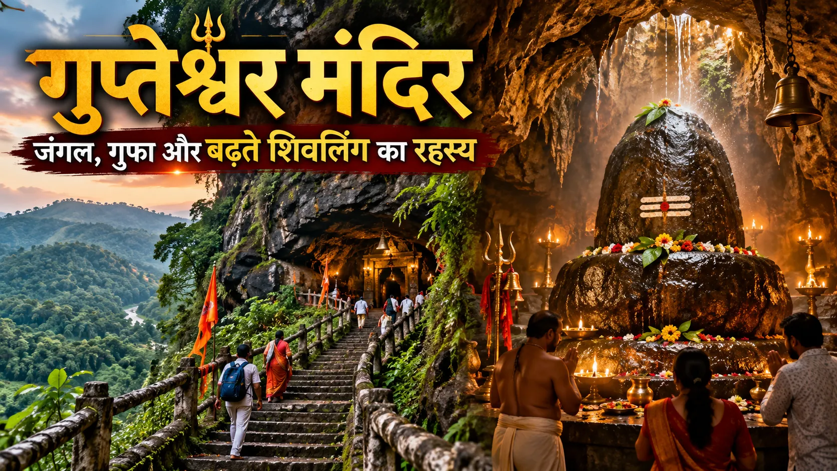 गुप्तेश्वर मंदिर ओडिशा कोरापुट गुफा शिवलिंग जंगल और सीढ़ियों वाला प्राचीन शिवधाम