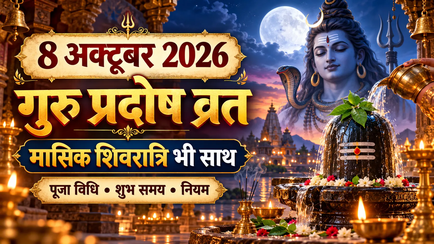 8 अक्टूबर 2026 गुरु प्रदोष व्रत और मासिक शिवरात्रि पूजा विधि शुभ समय