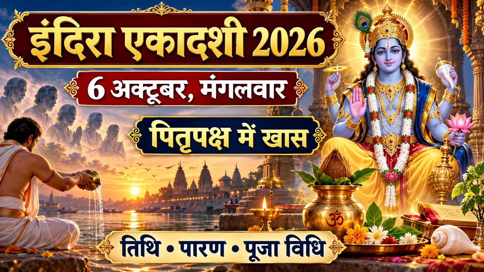 इंदिरा एकादशी 2026, 6 अक्टूबर मंगलवार, पितृपक्ष में विशेष व्रत, पारण और पूजा विधि