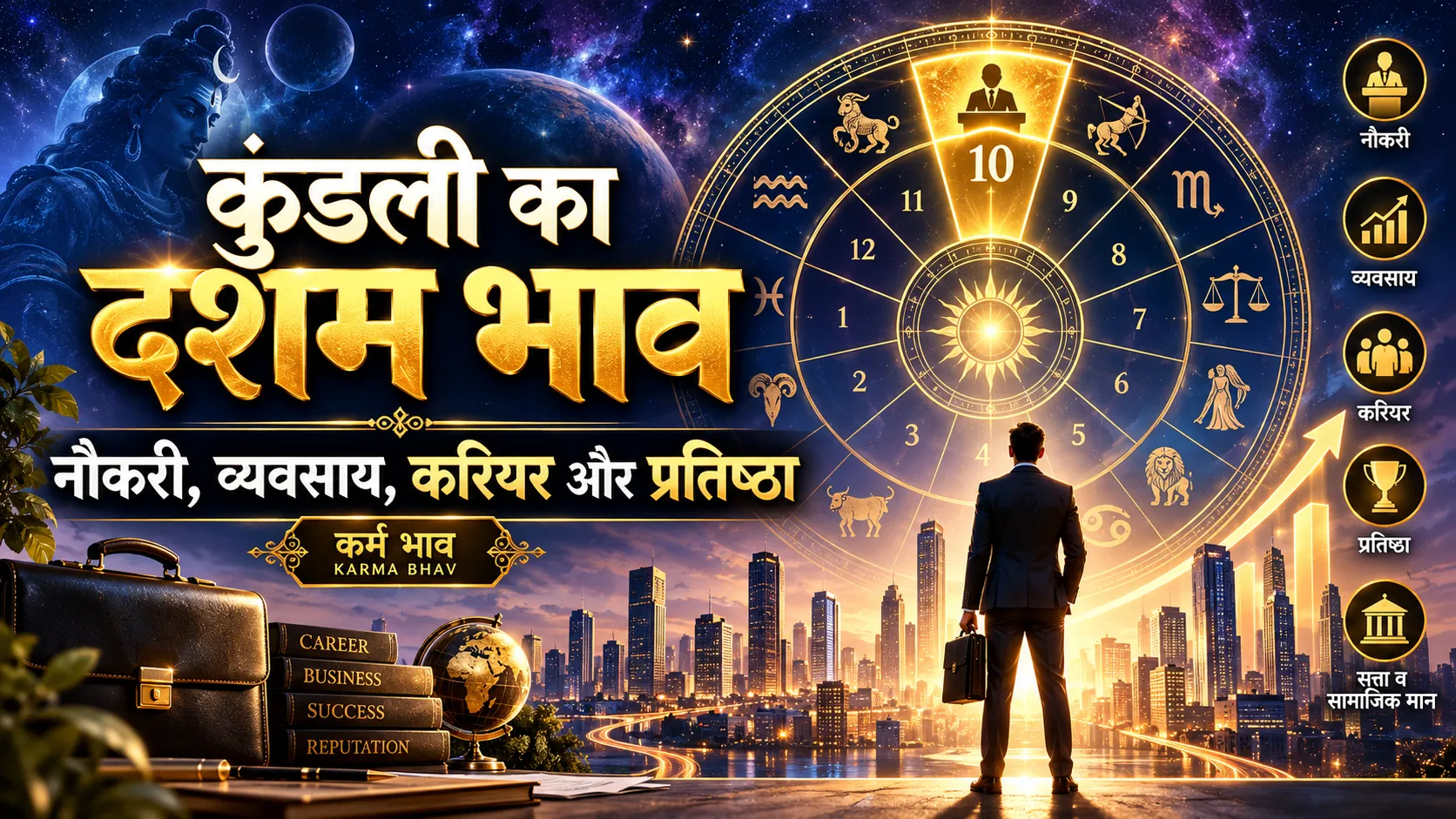 कुंडली का दशम भाव नौकरी व्यवसाय करियर और प्रतिष्ठा