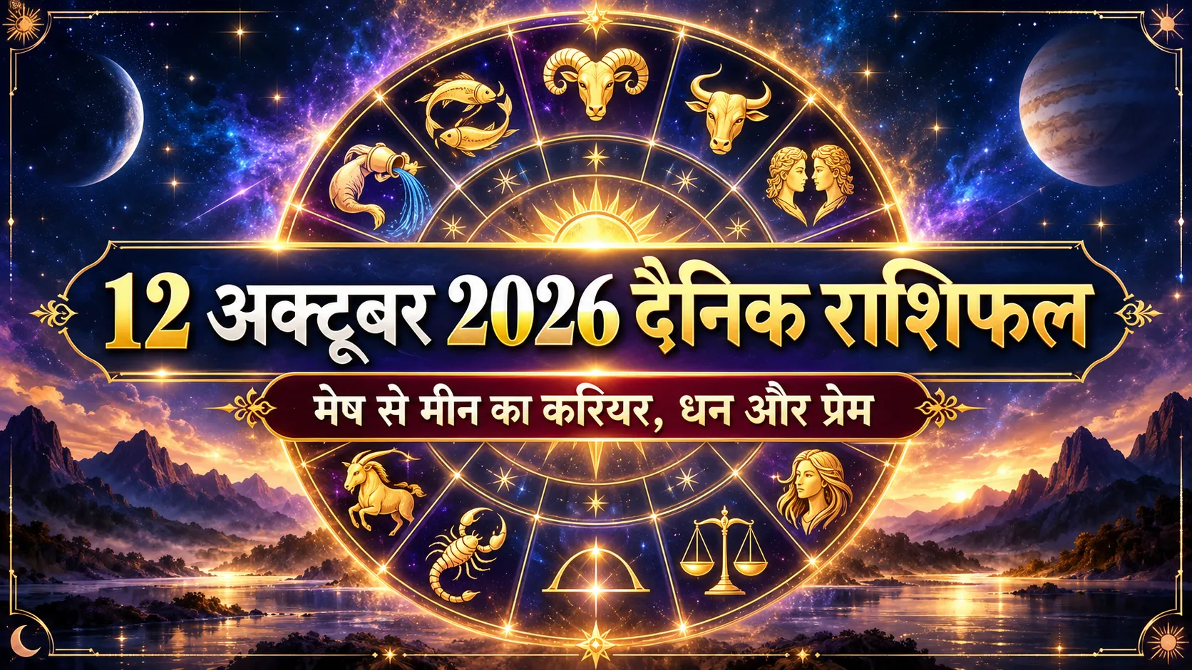12 अक्टूबर 2026 दैनिक राशिफल: मेष से मीन का करियर, धन और प्रेम