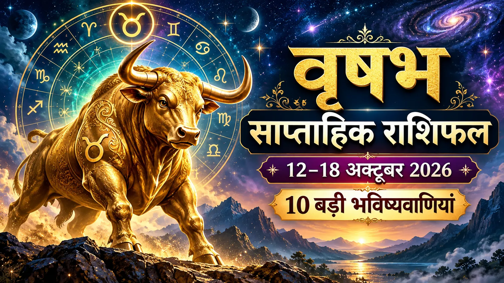 वृषभ साप्ताहिक राशिफल 12 से 18 अक्टूबर 2026: इस सप्ताह की 10 बड़ी भविष्यवाणियां, इन 3 फैसलों में न करें जल्दबाजी